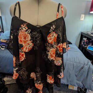 Torrid Layered Cold Shoulder flowy top